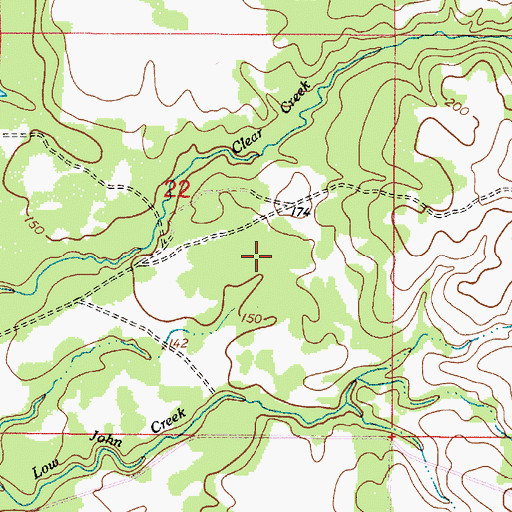 Topographic Map of Ward Three, LA