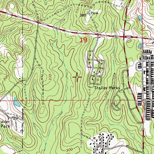 Topographic Map of Ward Four, LA