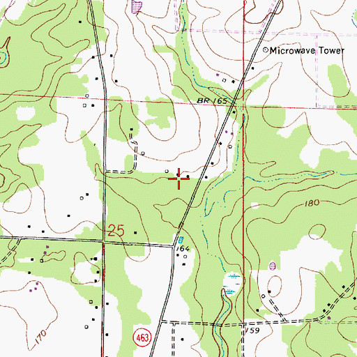 Topographic Map of Ward Five, LA