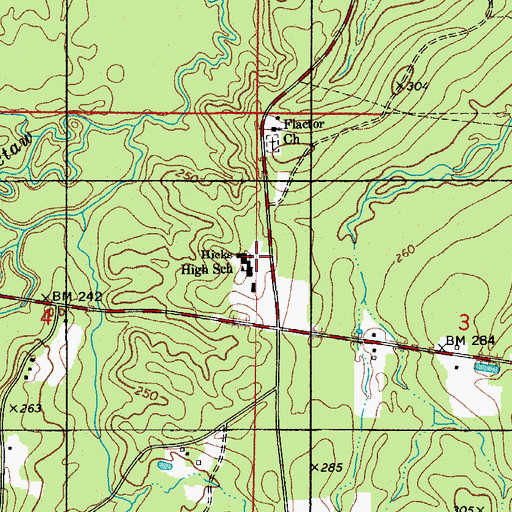 Topographic Map of Ward Eight, LA