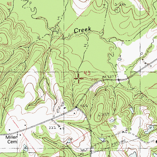 Topographic Map of Ward Two, LA