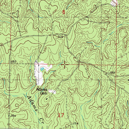Topographic Map of Ward Five, LA