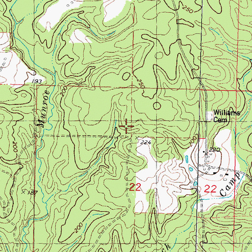 Topographic Map of Ward Seven, LA