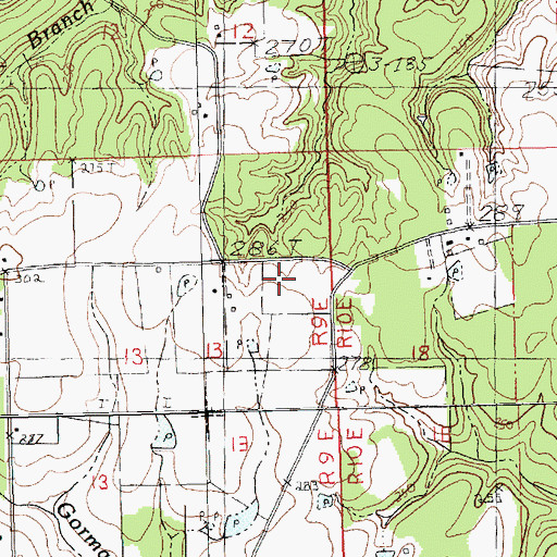 Topographic Map of Ward Nine, LA