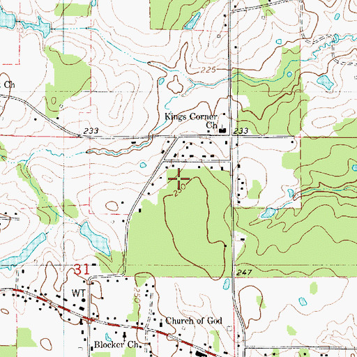 Topographic Map of Ward Two, LA
