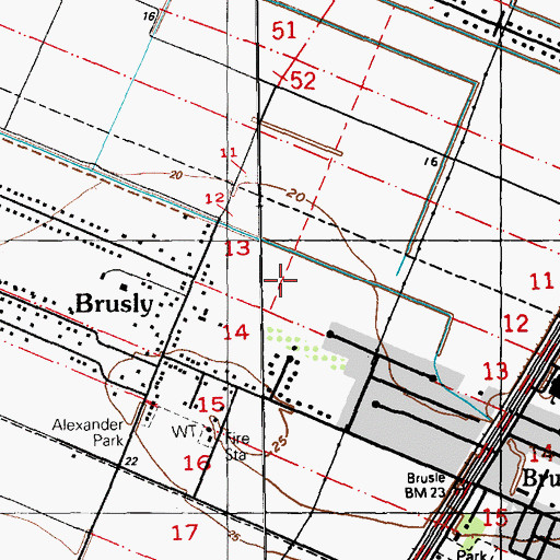 Topographic Map of Ward Two, LA
