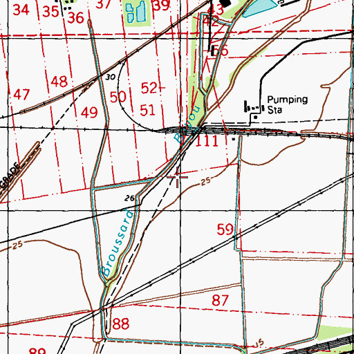 Topographic Map of Ward Four, LA