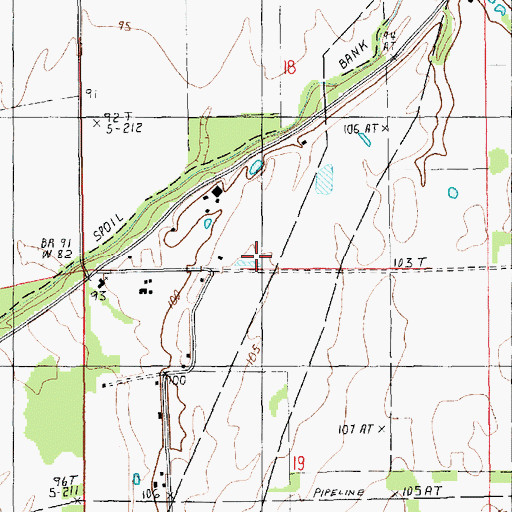 Topographic Map of Ward Two, LA