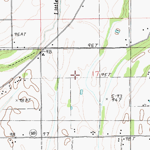 Topographic Map of Ward Three, LA