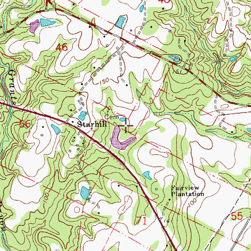 Topographic Map of Ward Two, LA