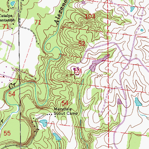 Topographic Map of Ward Three, LA