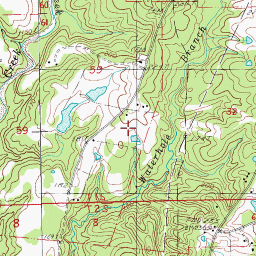 Topographic Map of Ward Five, LA
