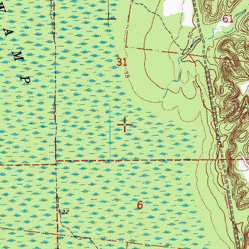 Topographic Map of Ward Ten, LA