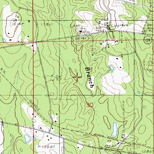 Topographic Map of Ward Two, LA