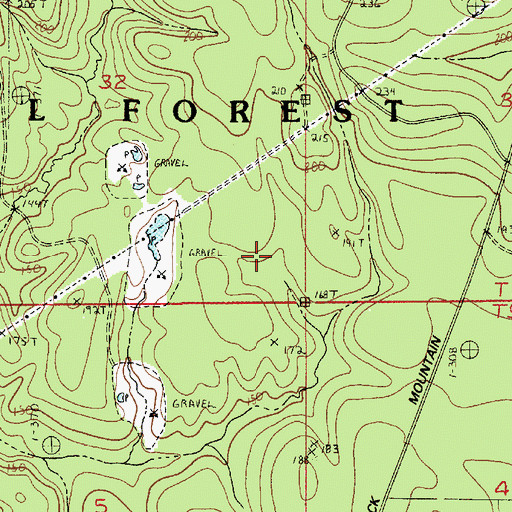 Topographic Map of Ward Five, LA