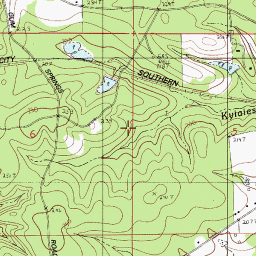 Topographic Map of Ward Eight, LA
