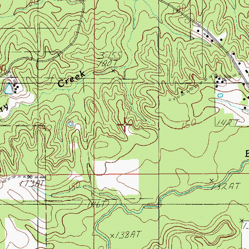 Topographic Map of Ward Nine, LA