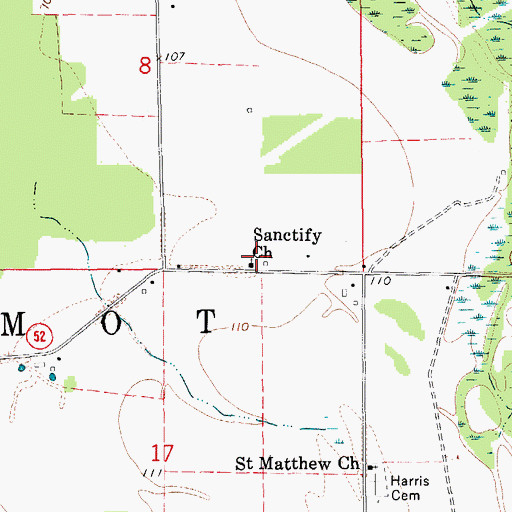 Topographic Map of Sanctify Church, AR