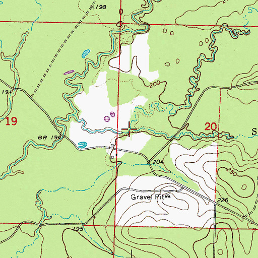 Topographic Map of Sand Creek, AR