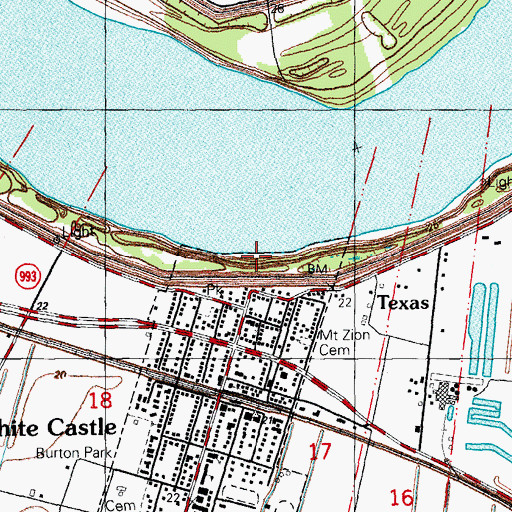 Topographic Map of White Castle Landing, LA
