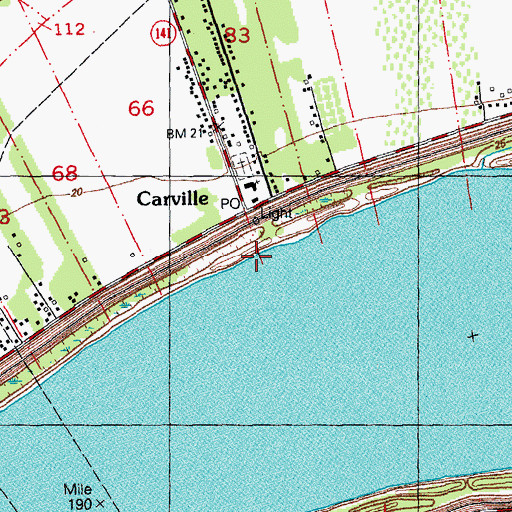 Topographic Map of Hard Times Landing, LA