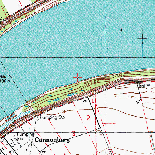 Topographic Map of Old Hickory Landing, LA
