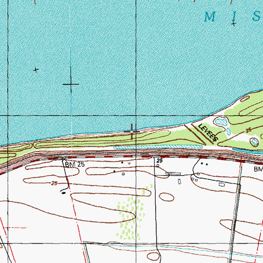 Topographic Map of Caliborne Landing, LA