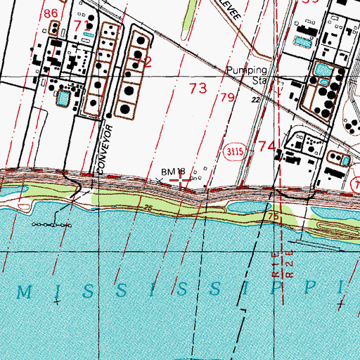 Topographic Map of Dreyfus, LA