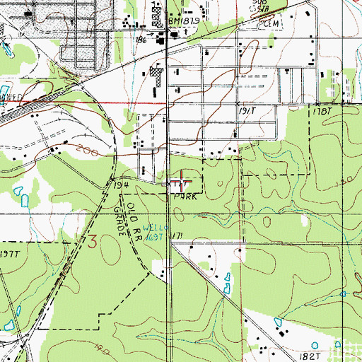 Topographic Map of Bryant Park, LA