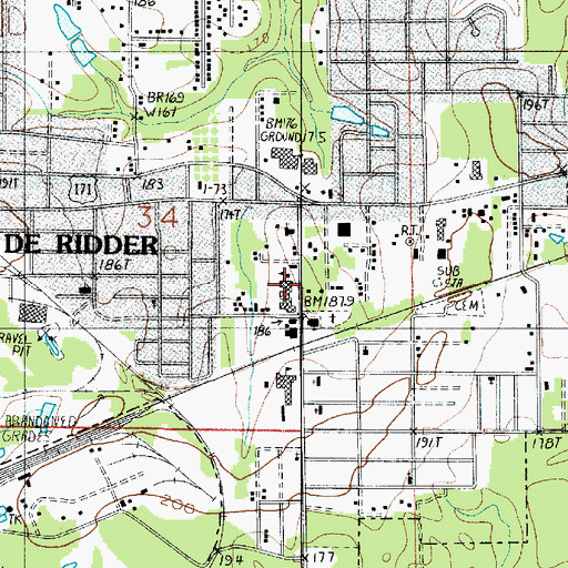 Topographic Map of G W Carver Elementary School, LA