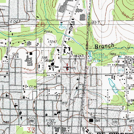 Topographic Map of Warren Street Baptist Church, LA