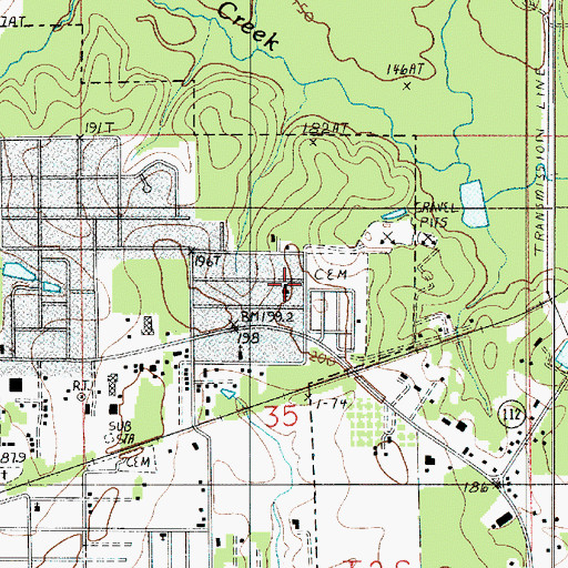 Topographic Map of Sunrise Baptist Church, LA