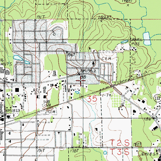 Topographic Map of Beach Grove Baptist Church, LA