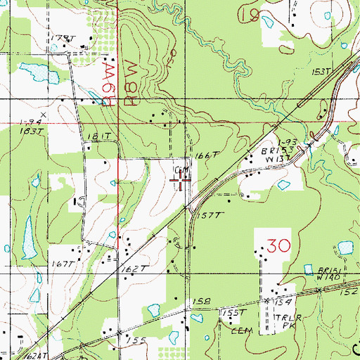 Topographic Map of Mount Zion Primitive Baptist Church (historical), LA