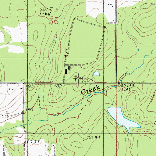 Topographic Map of Cooper Cemetery, LA