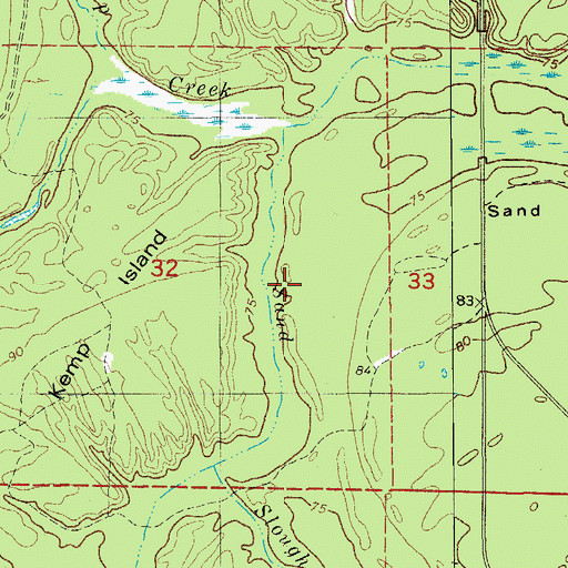 Topographic Map of Sand Slough, AR