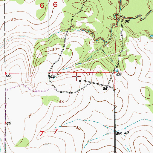 Topographic Map of Barnes Creek Oil Field, LA