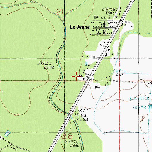 Topographic Map of Bernard, LA