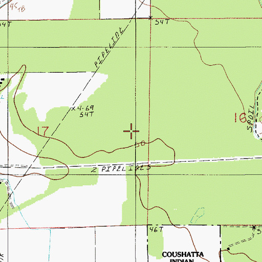 Topographic Map of Coushatta Reservation, LA