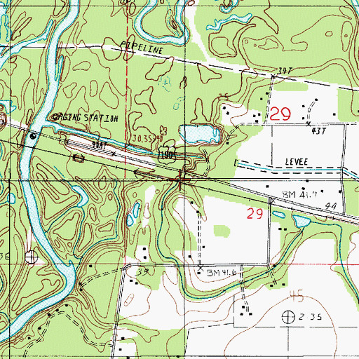 Topographic Map of Deaton Spur (historical), LA