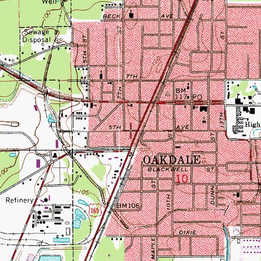 Topographic Map of Dixie Dandy Shopping Center, LA