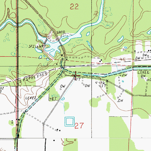 Topographic Map of Emad, LA