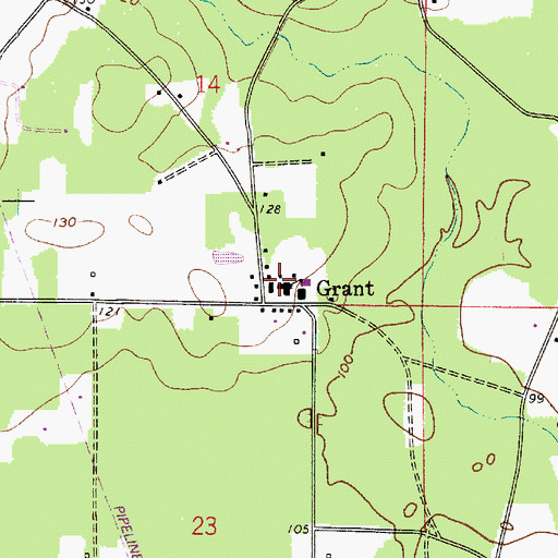 Topographic Map of Fairview High School, LA