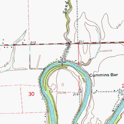 Topographic Map of Sand Slough, AR