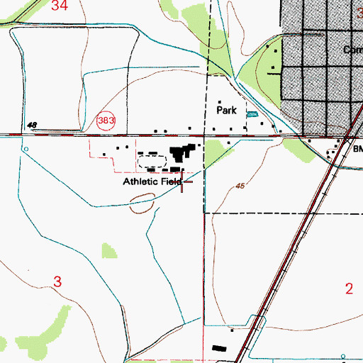 Topographic Map of Kinder High School, LA