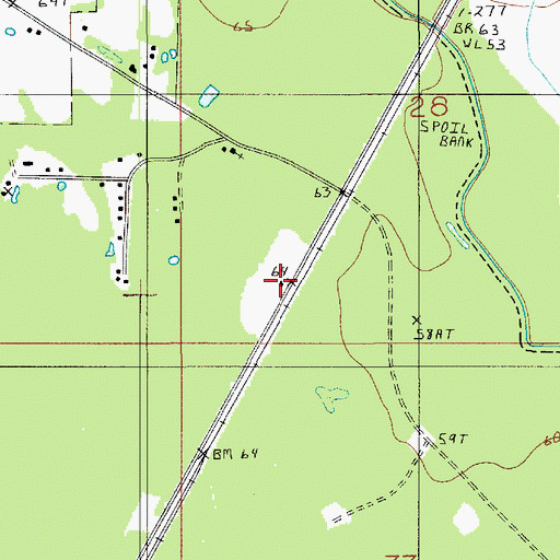 Topographic Map of Moeling (historical), LA