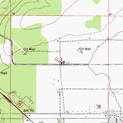 Topographic Map of Northwest Oberlin Gas Field, LA