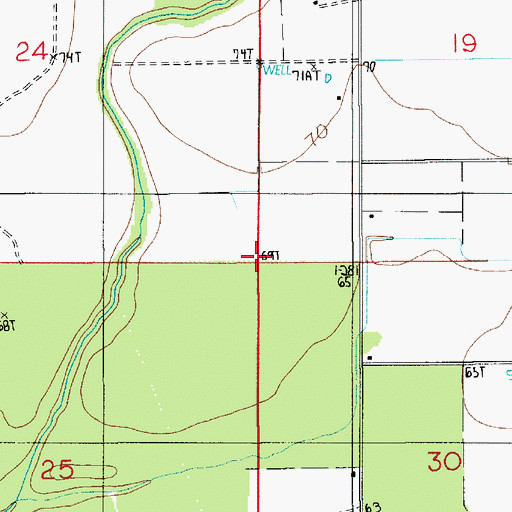 Topographic Map of Southeast Oberlin Oil and Gas Field, LA