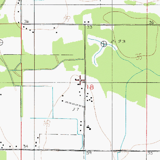 Topographic Map of Southwest Kinder Gas Field, LA