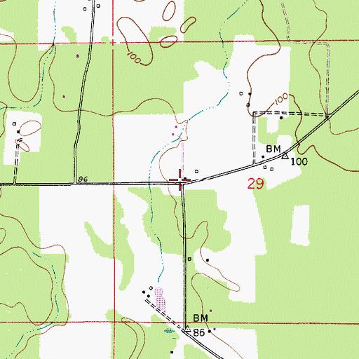 Topographic Map of Tenmile, LA